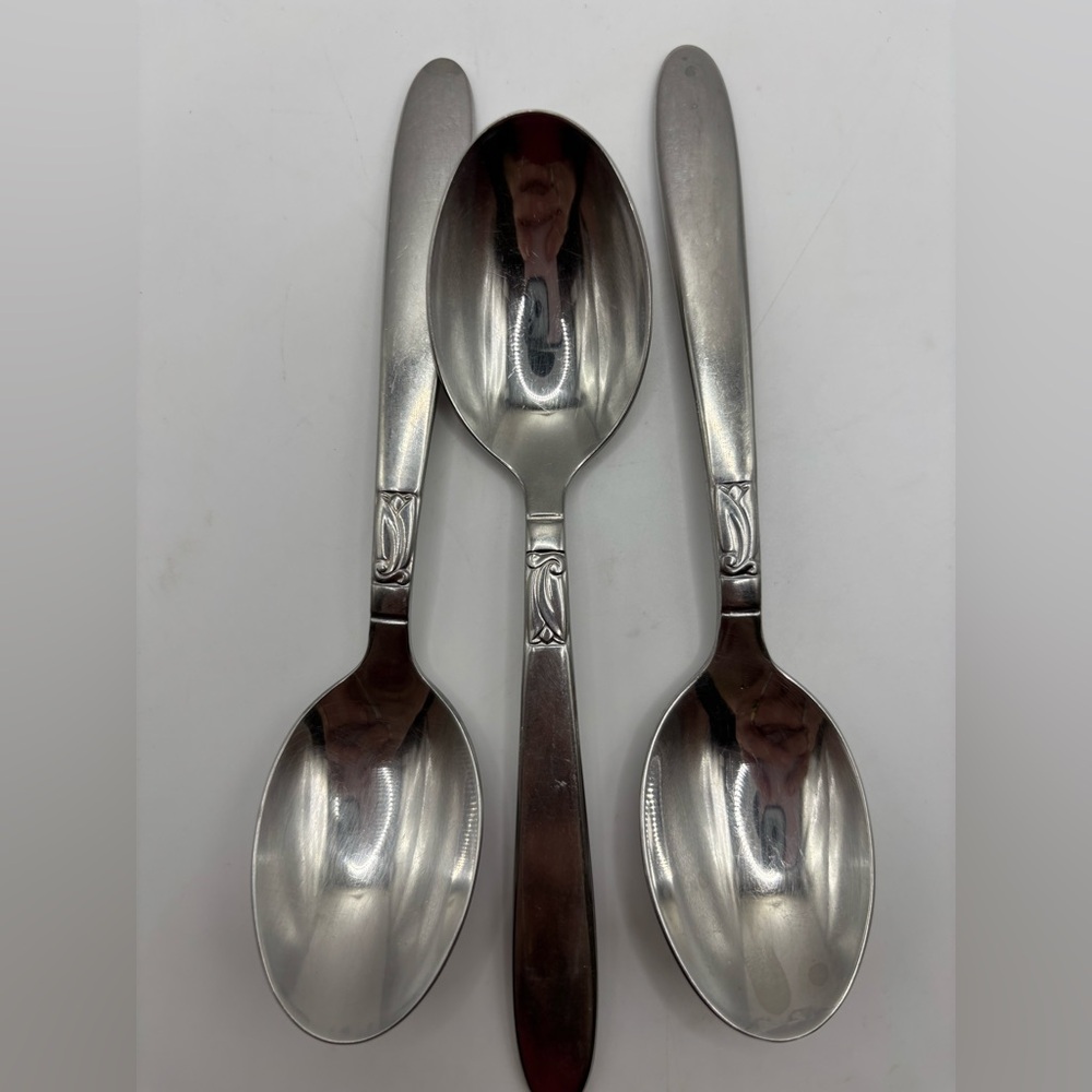 Vintage International CREATION Three (3) Stainless Dinner Teaspoons Flatware